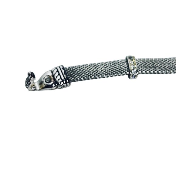 Brighton Silver Tone And Clear Rhinestone Mesh Bracelet (5936) - Picture 6 of 12